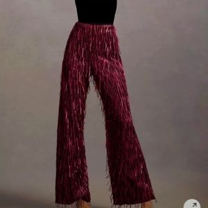 Maeve sequin fringe petite wide leg